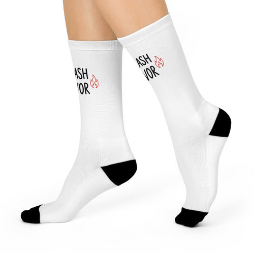 Cushioned Crew Socks - "Hot Flash Survivor" Comfort Socks (Menopause Awareness)