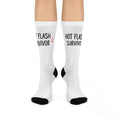 Cushioned Crew Socks - "Hot Flash Survivor" Comfort Socks (Menopause Awareness)