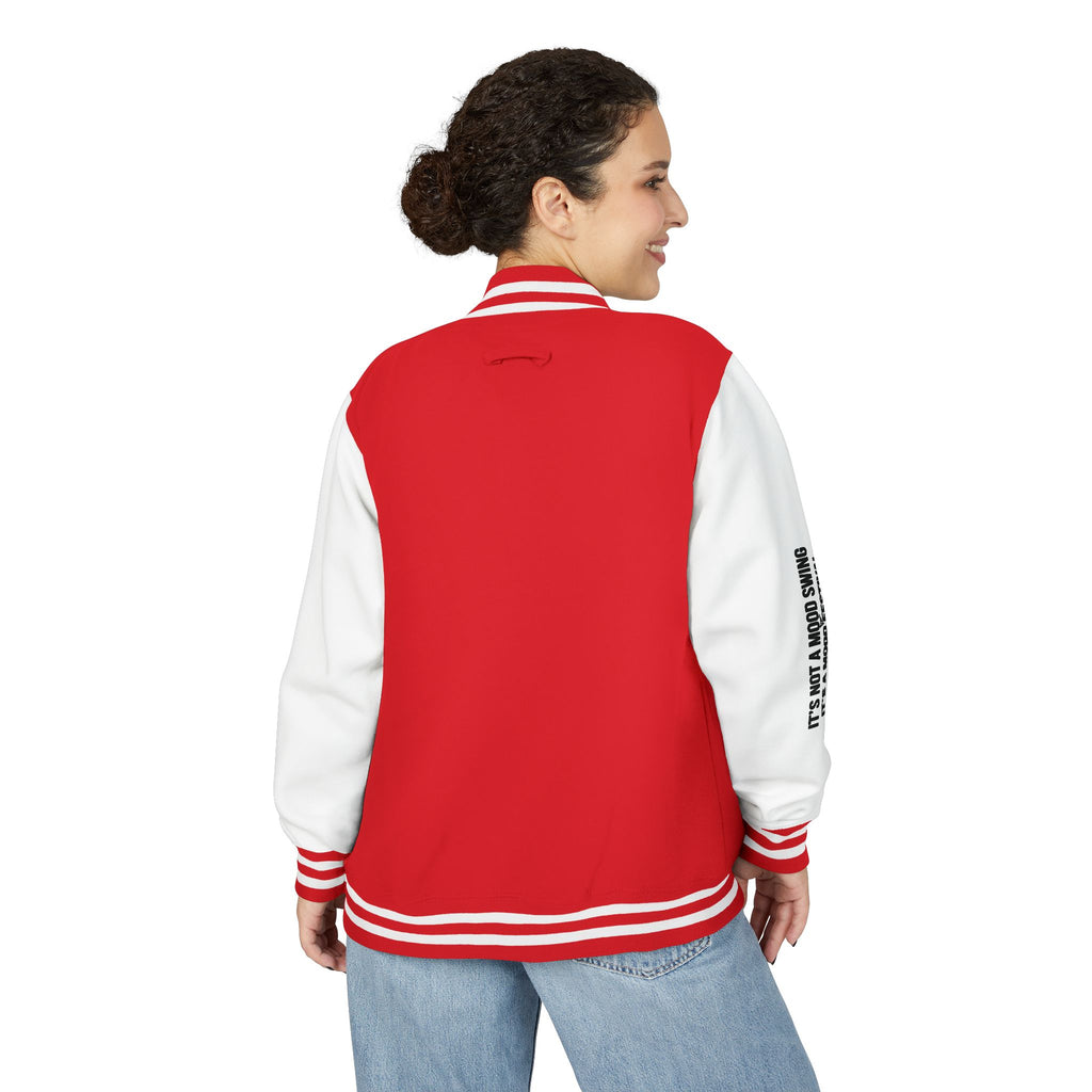Letterman Jacket - Red & White Varsity Jacket with 'It's A Love Thing' Sleeve Text